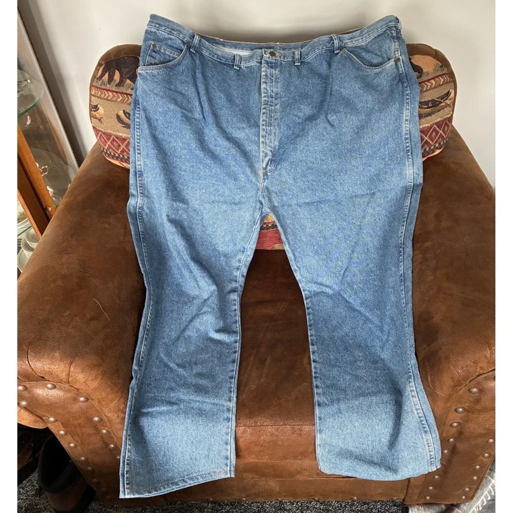 Wrangler Rugged Wear Mens Blue Denim Jeans Med Wash 54x16x28